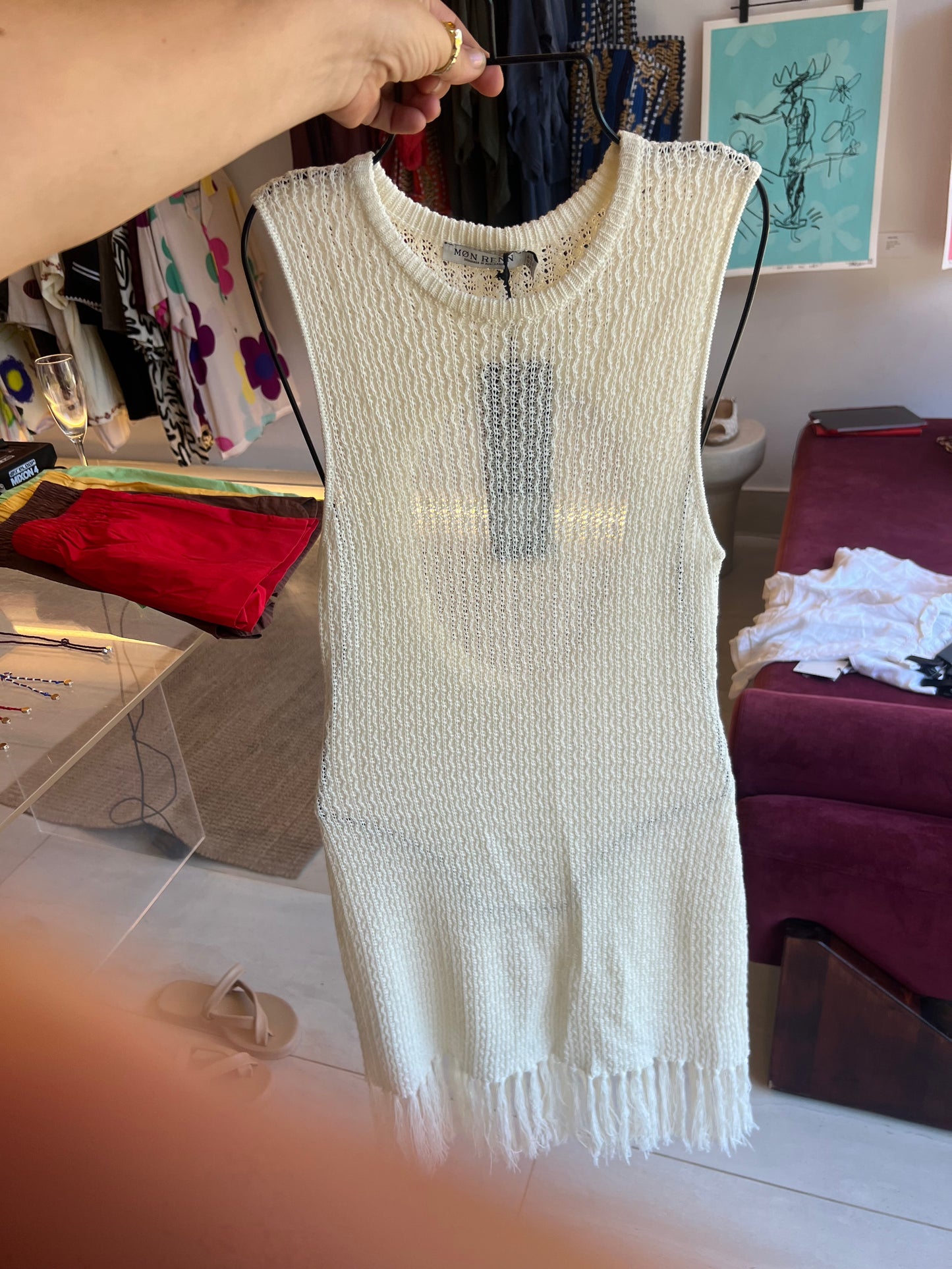 Mon renn cream knit dress