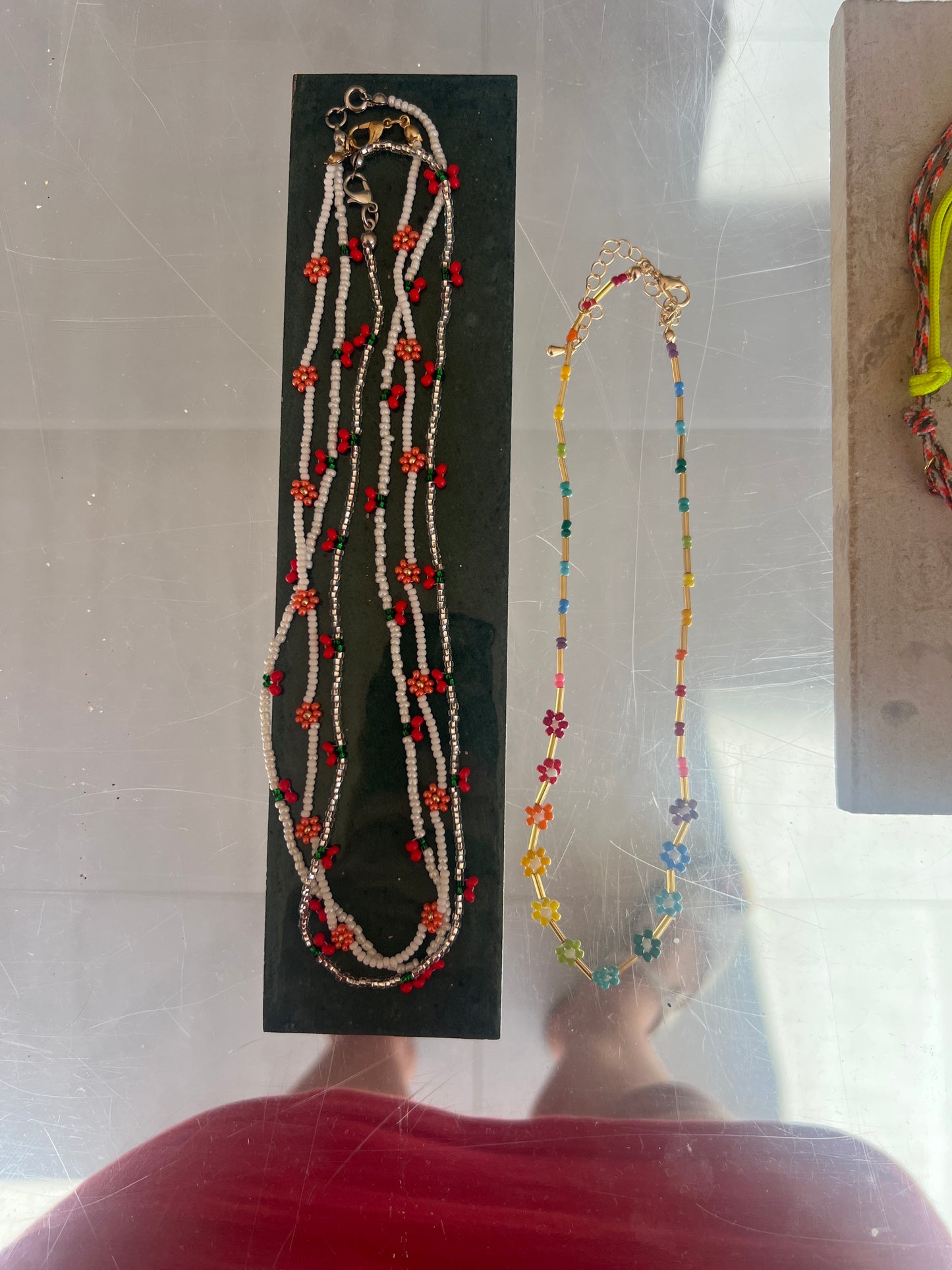 Flower bead necklaces