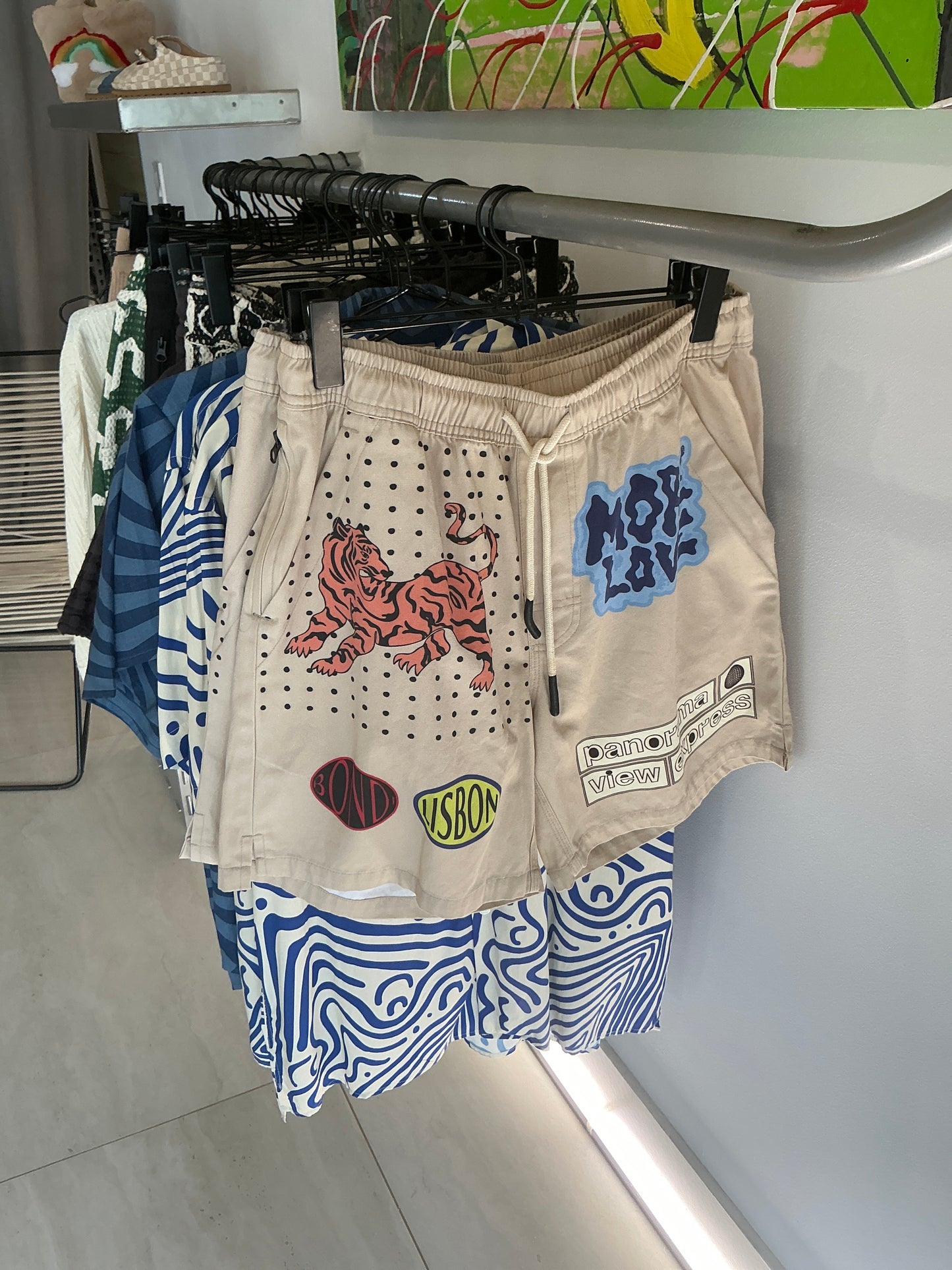 Tiger love canvas shorts