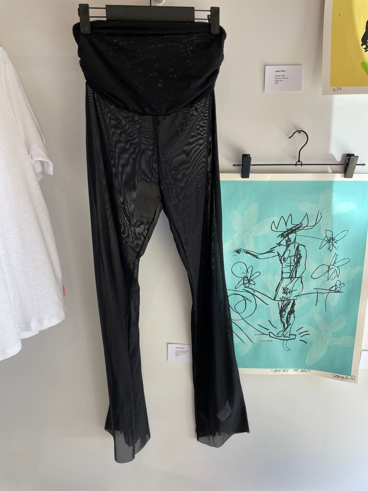 Bond-eye black mesh pants or skirt