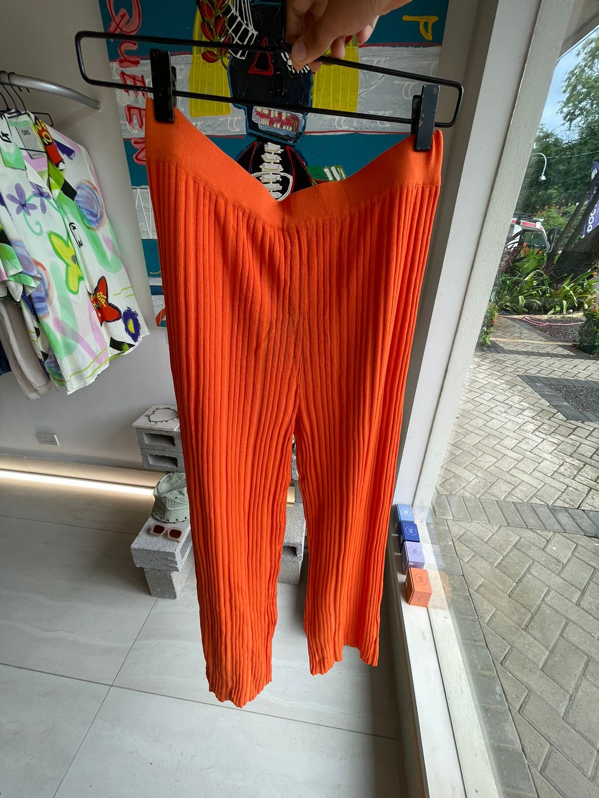 Nia orange knit pants