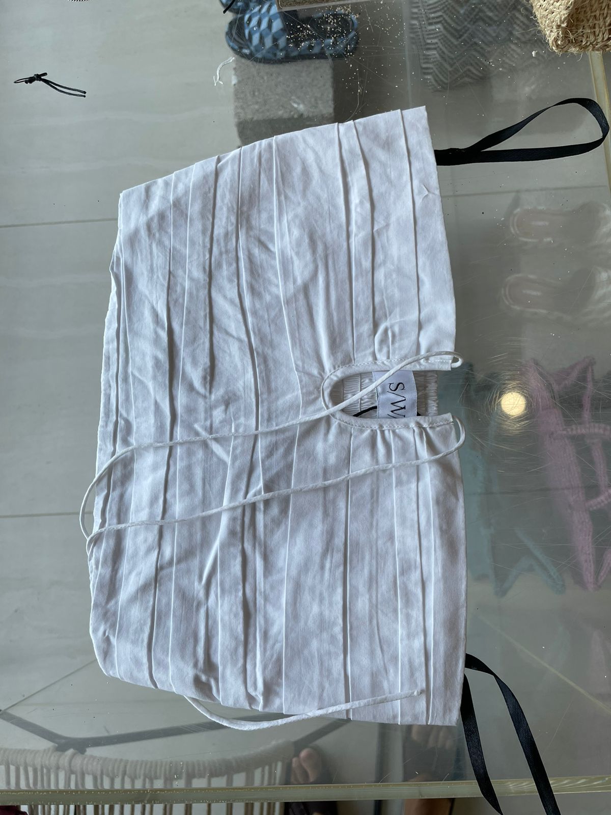 S/W/F white crop top