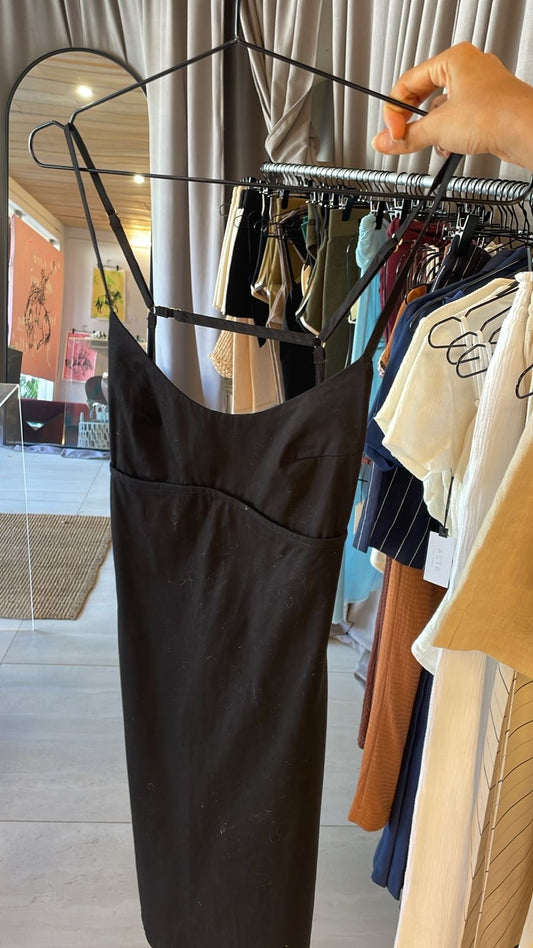 Lusana black mini dress