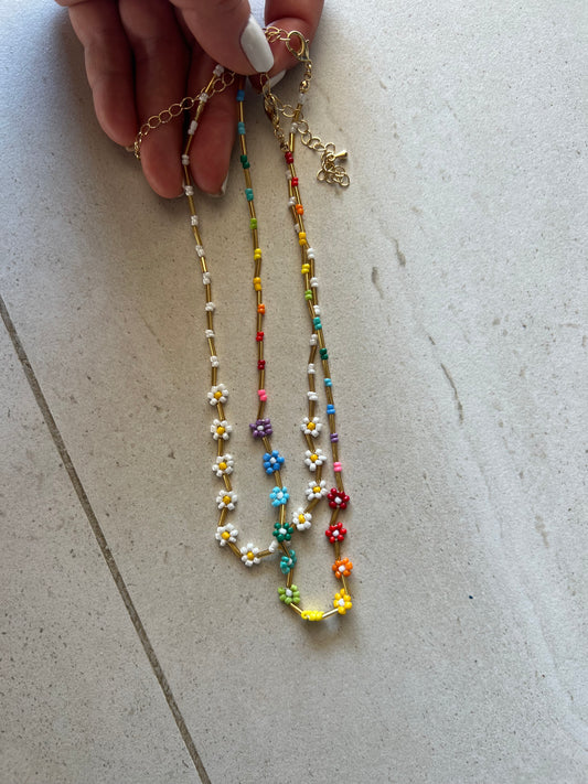 Flower bead necklaces