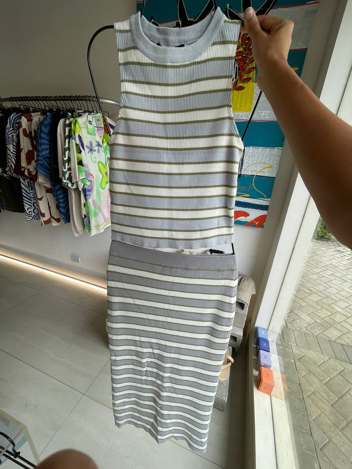 En saison stripy knit two piece