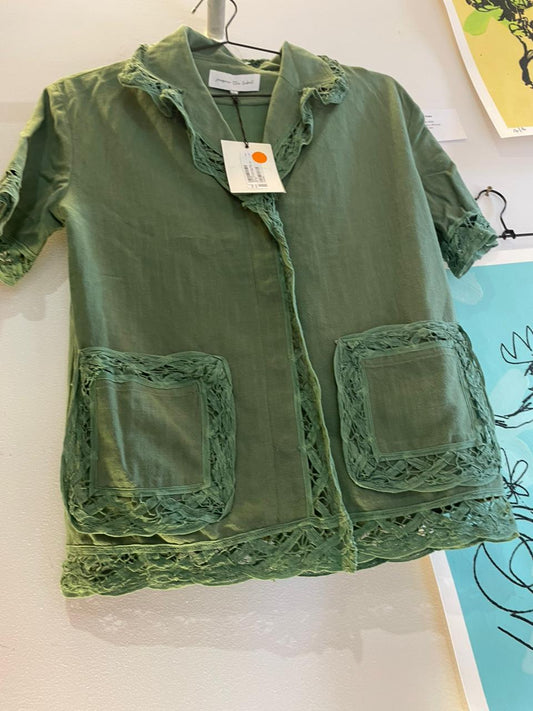 Jacquie green shirt & shorts