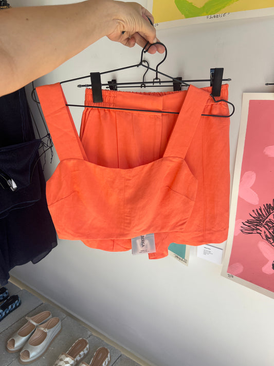 Sophie Rue orange crop top & shorts